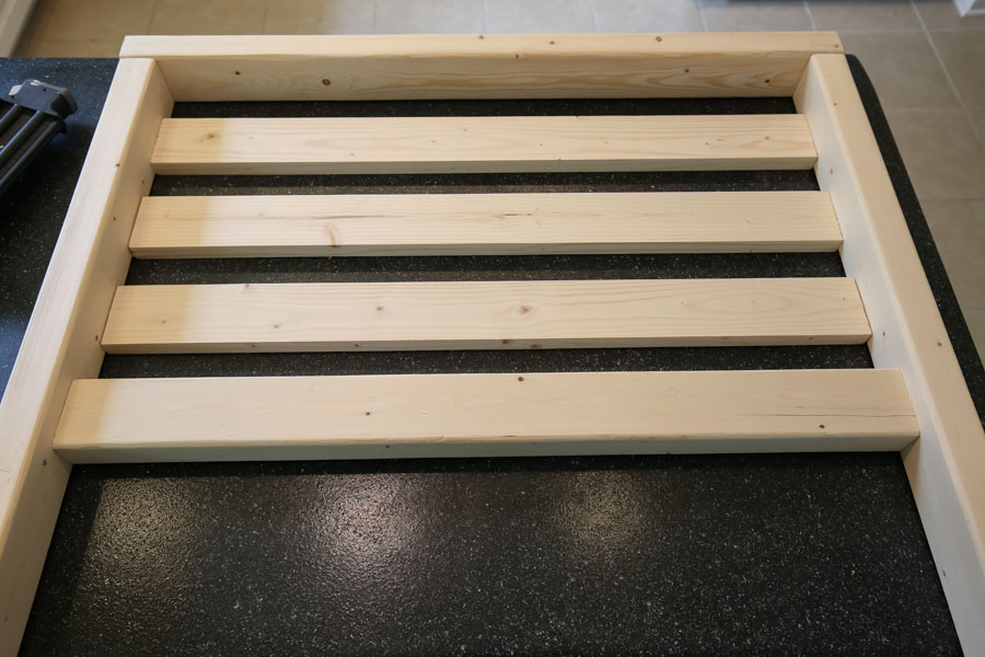 Add side slat boards to side frames