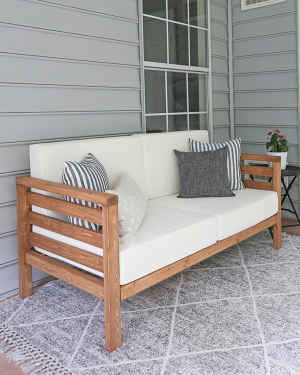 wooden patio couch