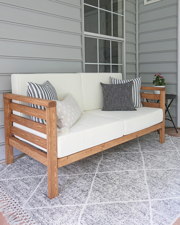 DIY outdoor furniture an outdoor couch in sunroom