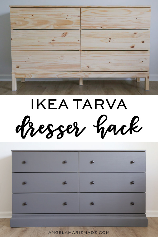 ikea tarva dresser hack with before and after photo