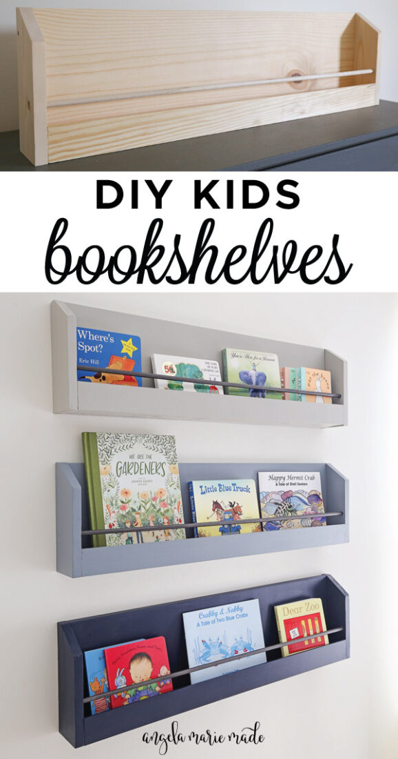 DIY Kids Bookshelf for the Wall - Angela Marie Made