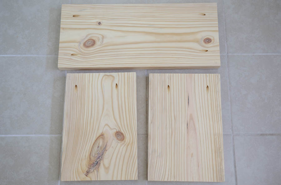 Pocket holes added to DIY bench wood