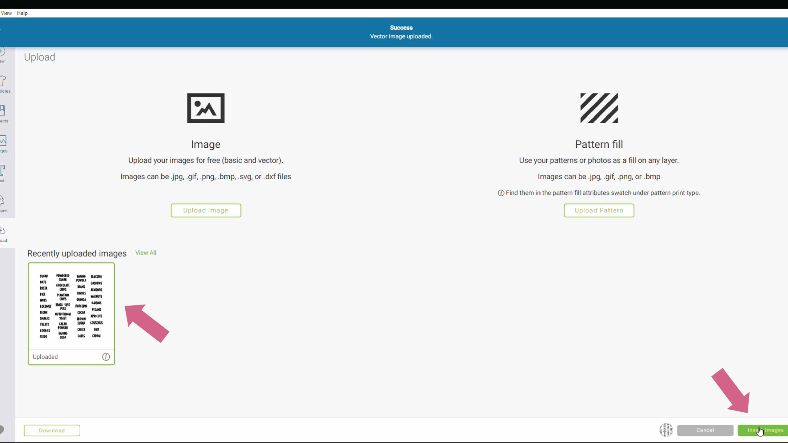 how to open label svg file in cricut design space computer screenshot