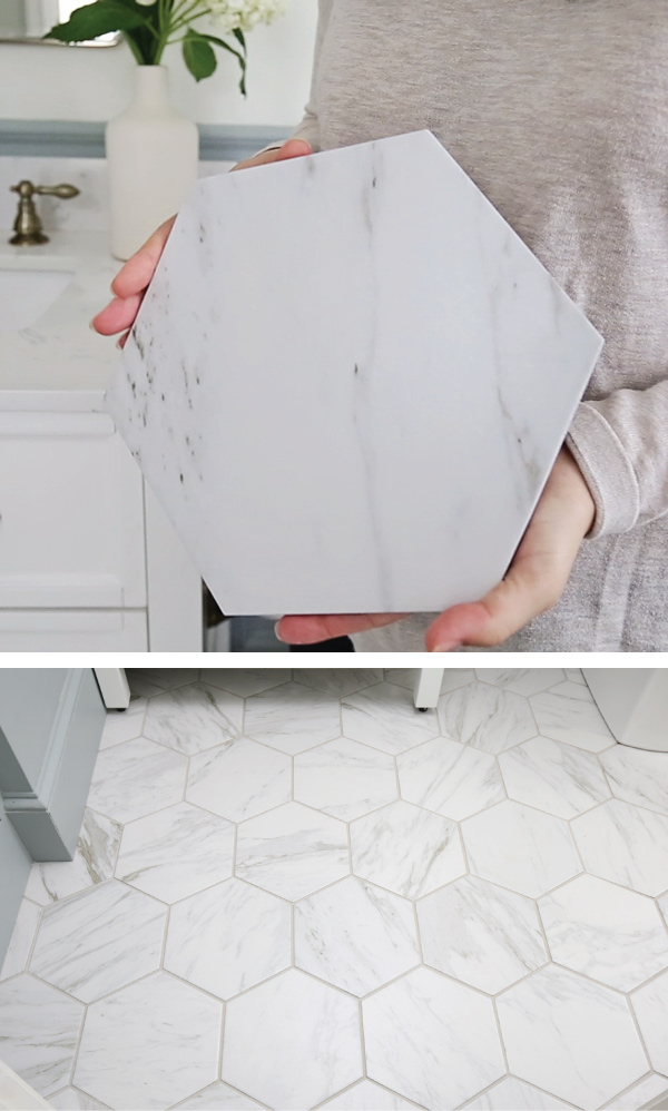 white porcelain tile stressed edge