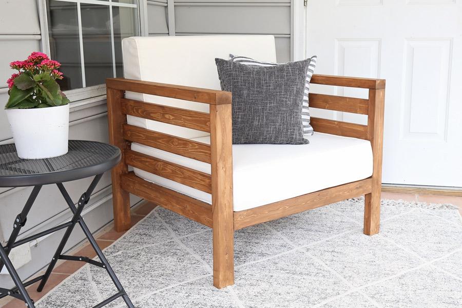 DIY patio chair on porch