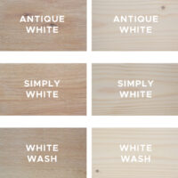 6 white wood stain samples