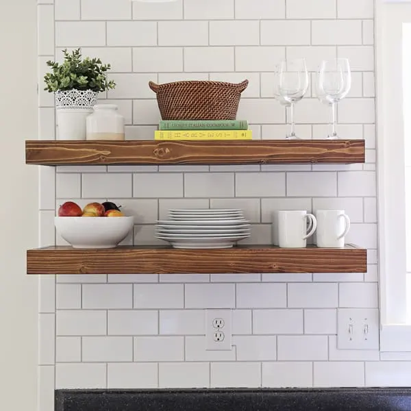 Diy Kitchen Floating Shelves Lessons, What Is The Best Wood To Use For Floating Shelves In Kitchen