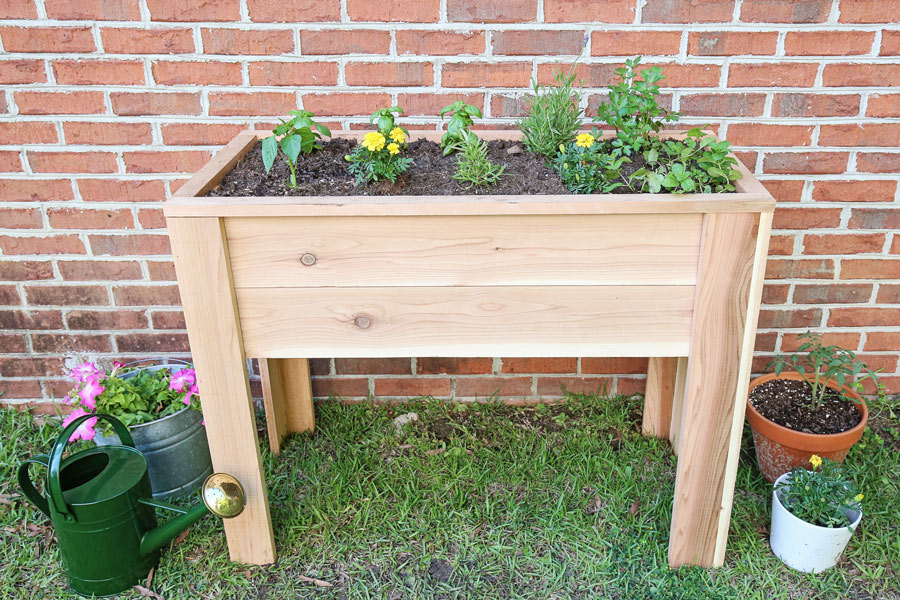 diy raised garden bed with legs