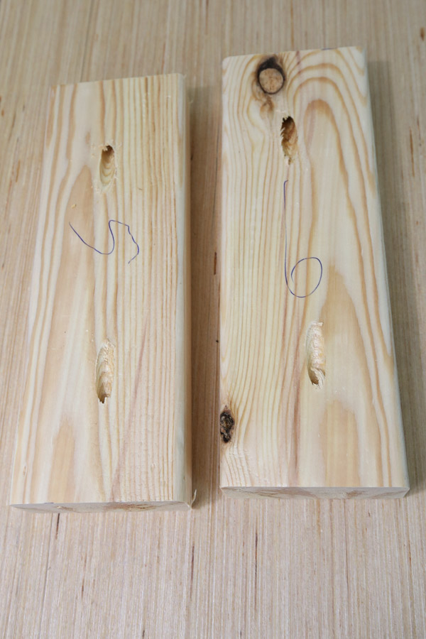 Add a pocket hole to each side of the 2x4 boards