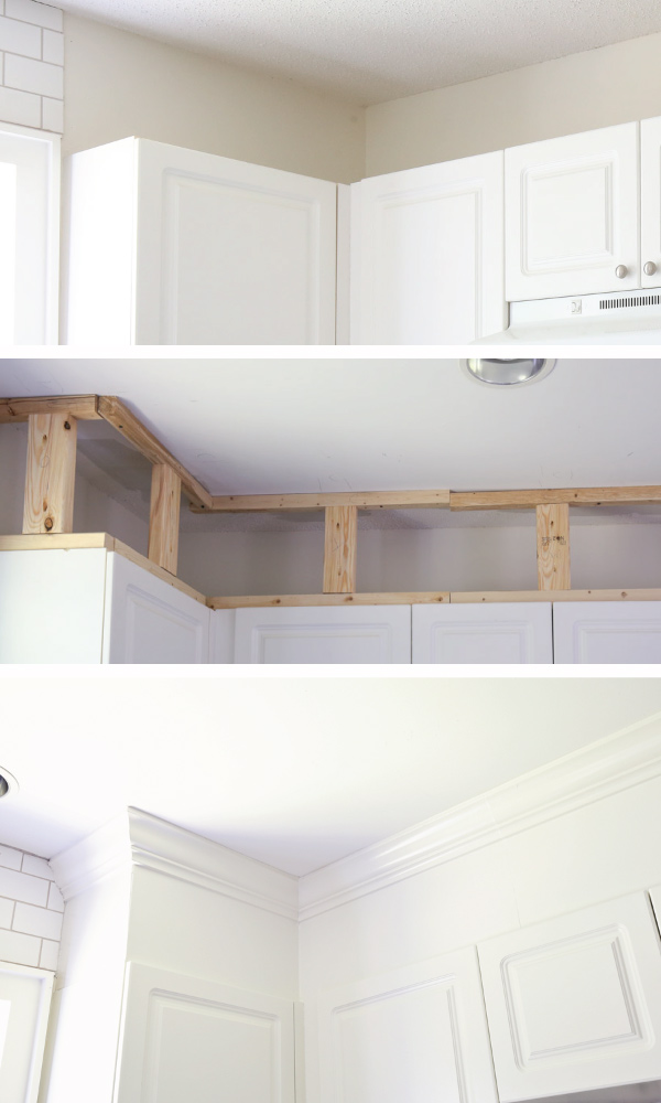 infographic of how to enclose space above kitchen cabinets