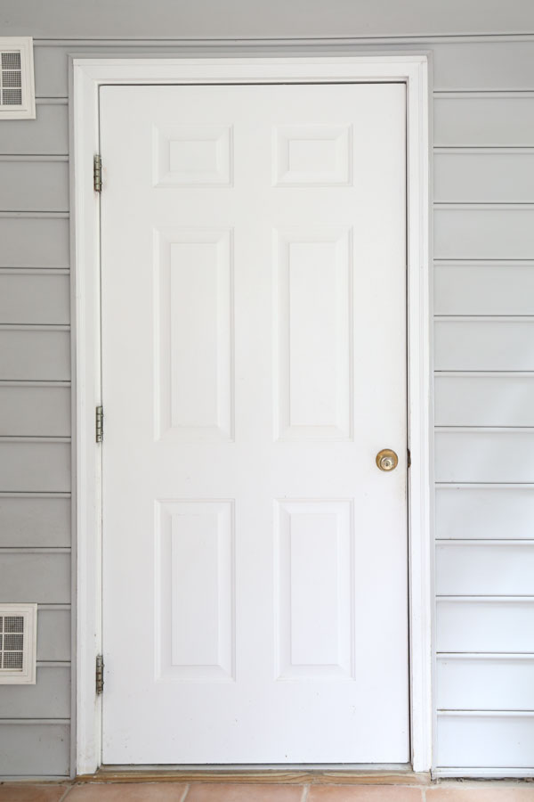 standard door before DIY door makeover