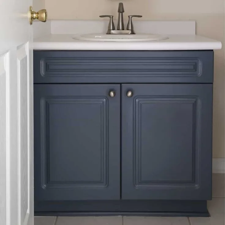 How To Paint A Bathroom Vanity Angela Marie Made - What Kind Of Paint Do I Need To Bathroom Cabinets