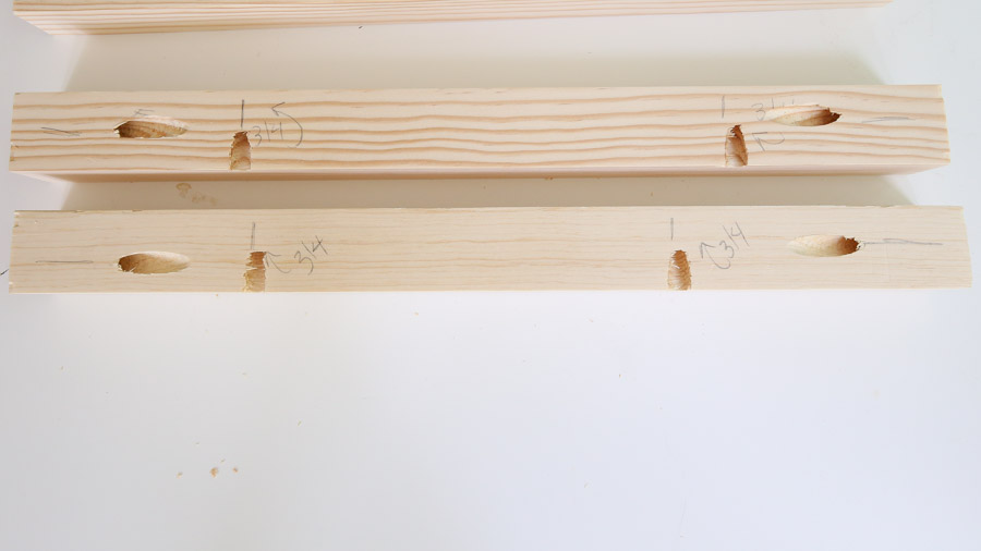 4 pcoket holes on top frame of nightstand lumber