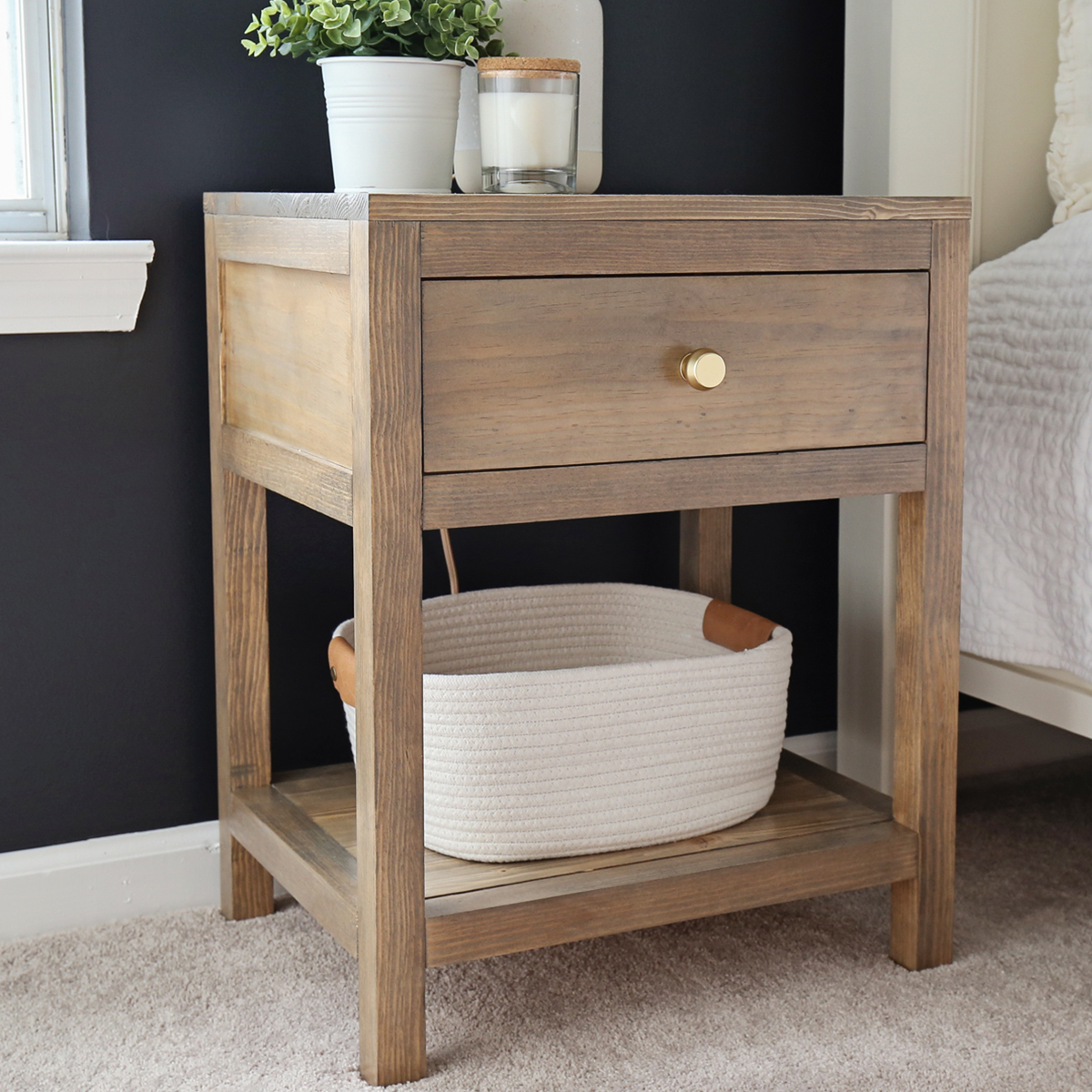 Nightstand with outlet drawers