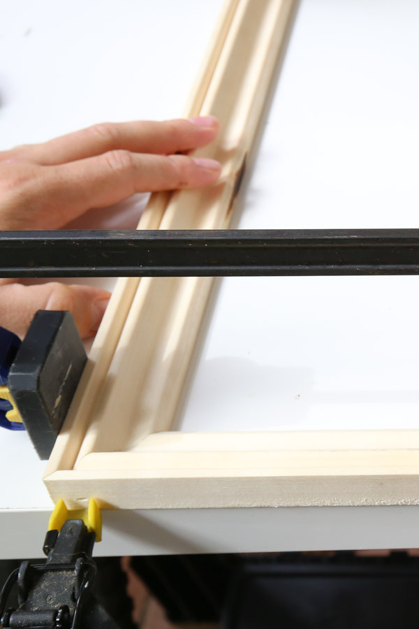 attach frame molding together with brad nailer