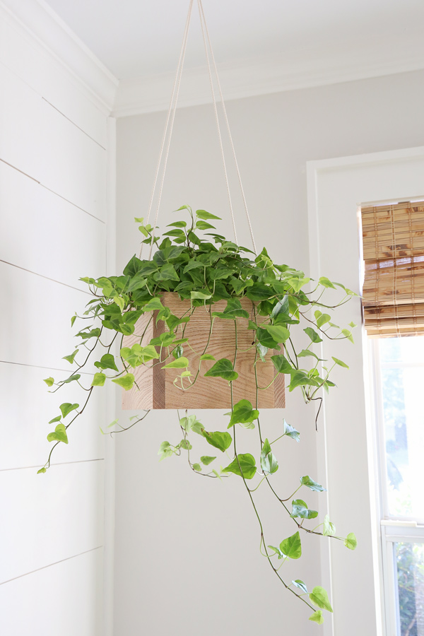 diy hanging wood planter