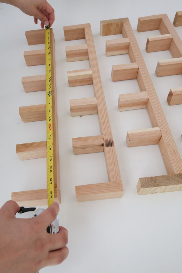 Measure each of the 5 cubby shelves