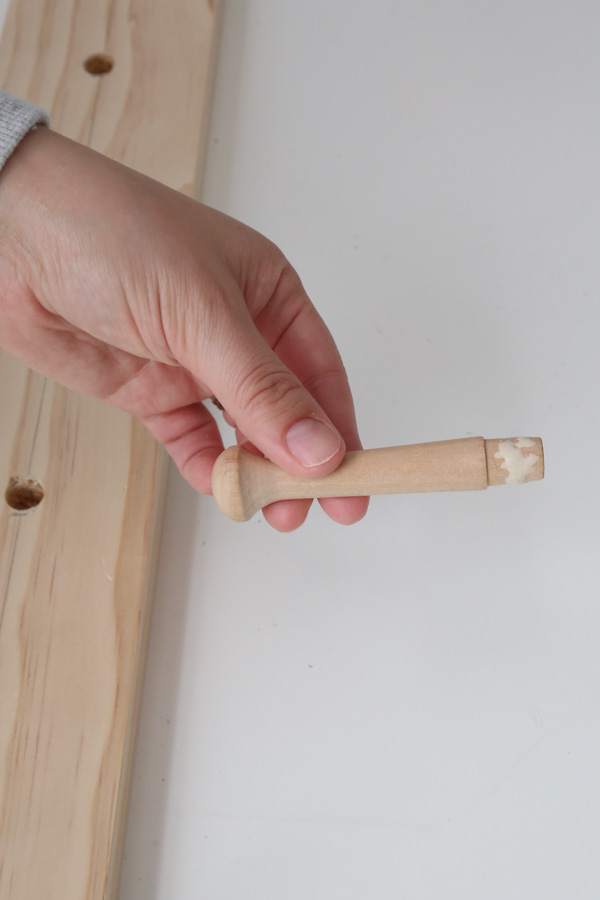 wood glue on shaker peg