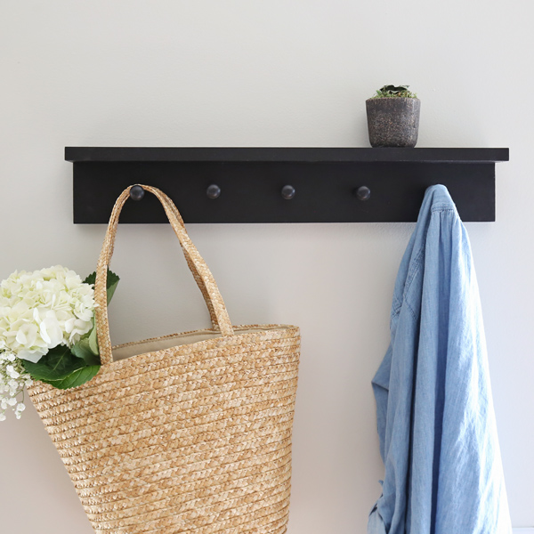 Shaker Peg Rack Shelf, Poplar, Unfinished