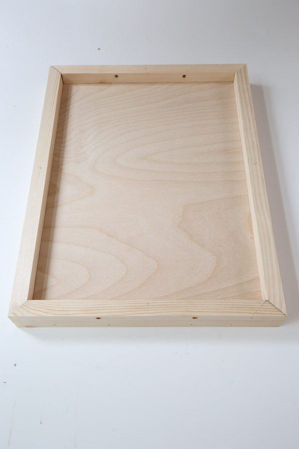 all 1x2 sides attached to DIY wood serving tray