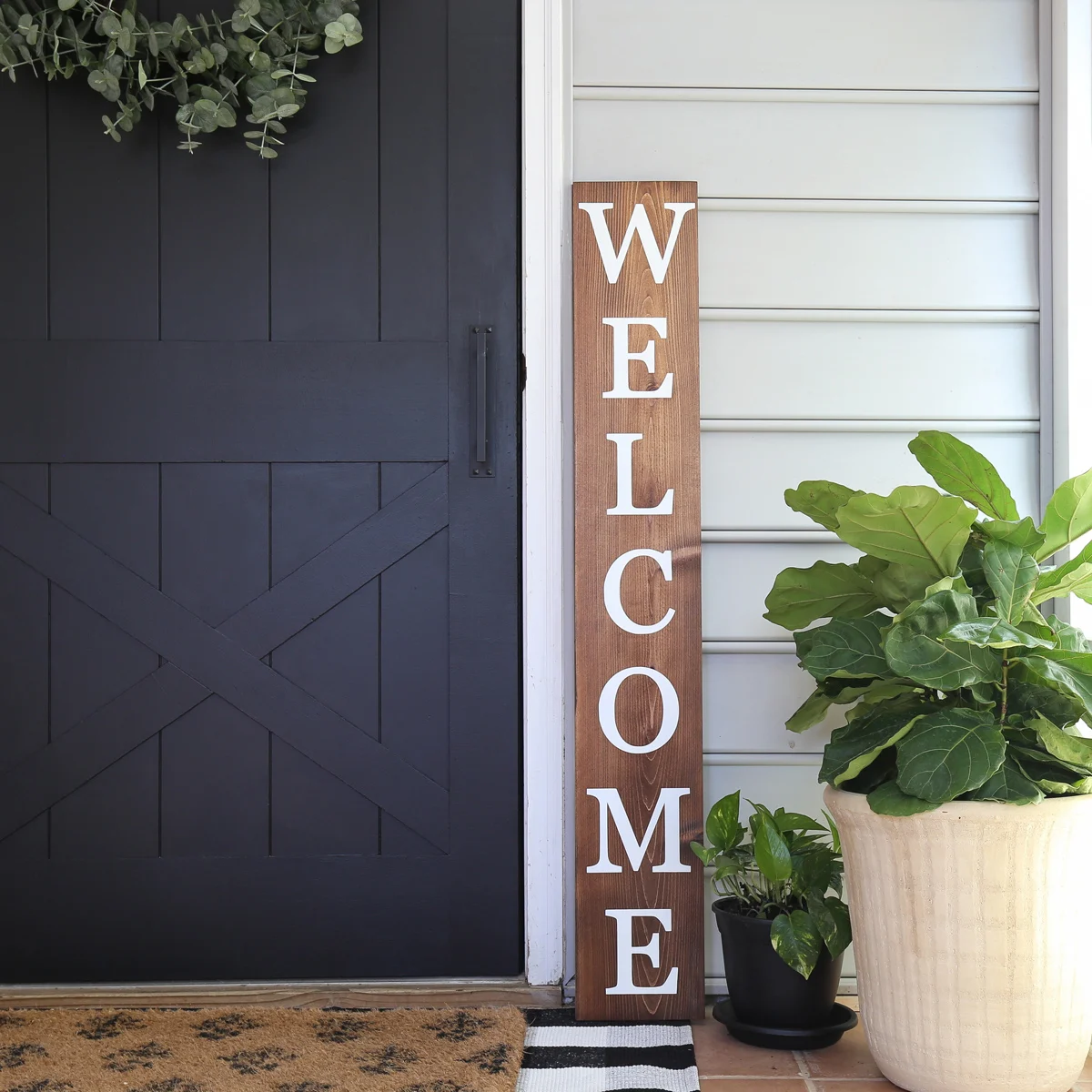 Diy Welcome Sign Angela Marie Made, How To Make A Wooden Front Door Sign