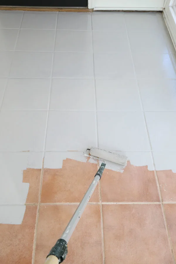 How To Paint Tile Floor Angela Marie Made, How To Paint Over Ceramic Tile Floors