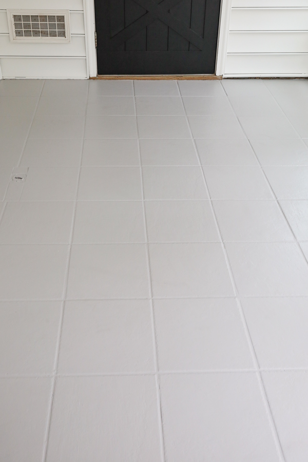 how to paint tile floor with gray painted tile floor