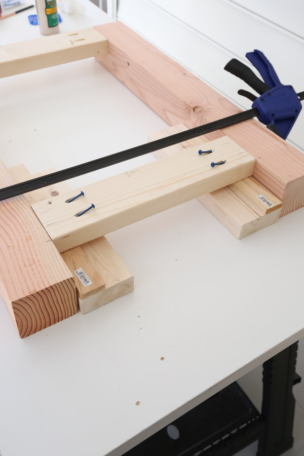 Assemble the side frames with 2x4s and Kreg screws