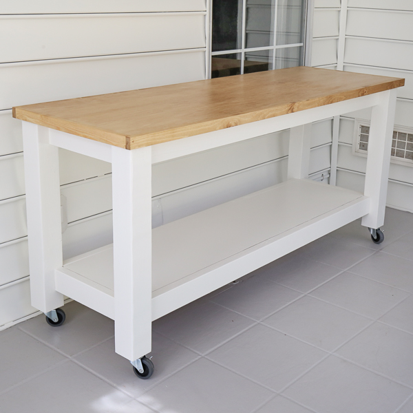 DIY mobile workbench side view