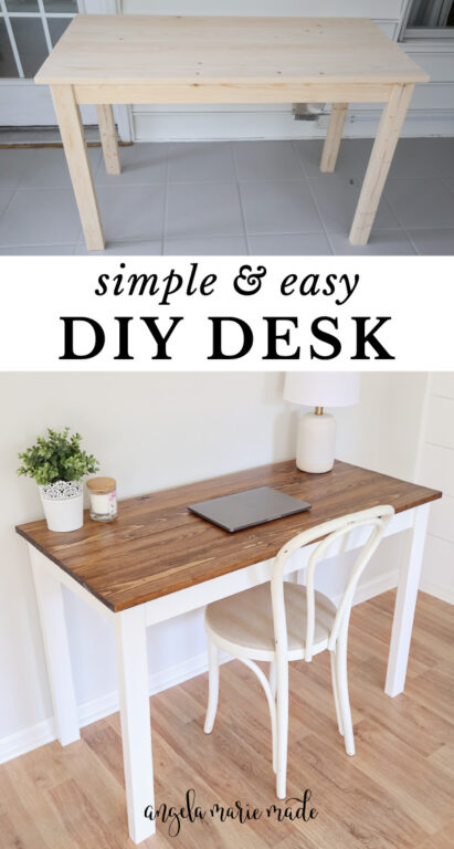 Simple & Easy DIY Wood Desk for $45 - Angela Marie Made