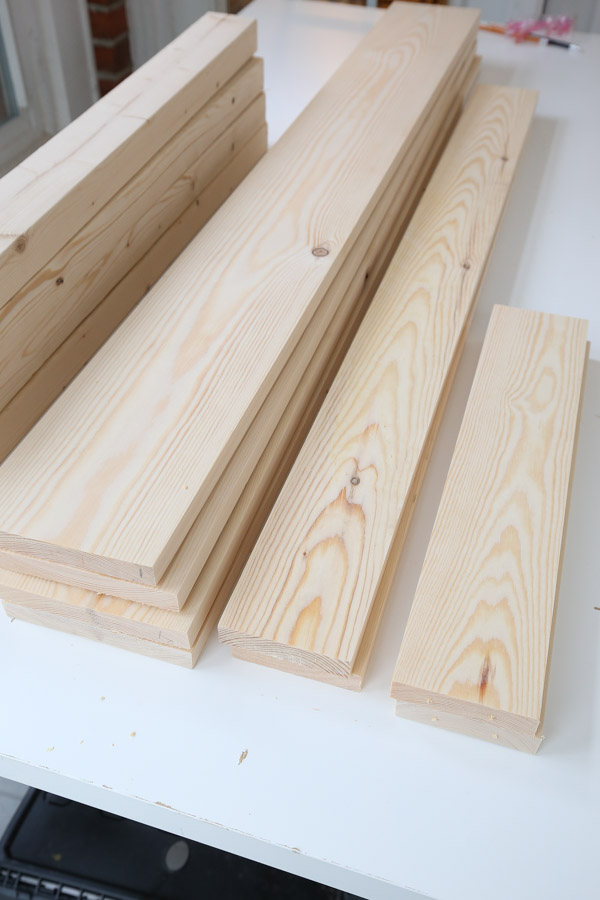 Cut lumber for DIY desk