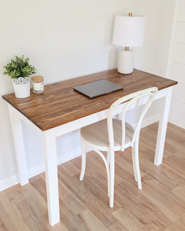 Simple Easy Diy Wood Desk For 45, Simple Wood Desk Plans