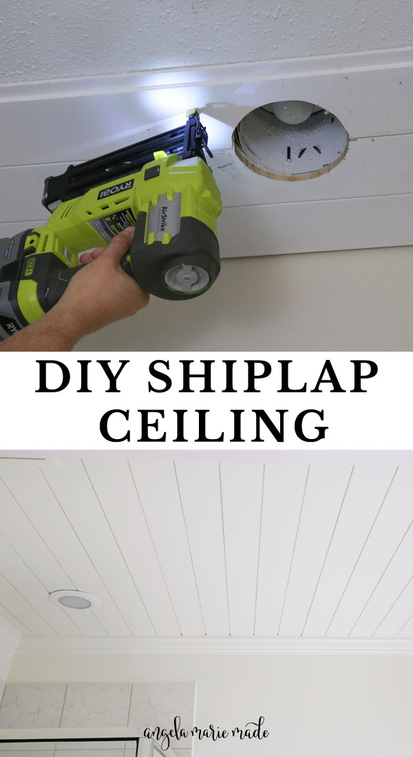 DIY shiplap ceiling installation