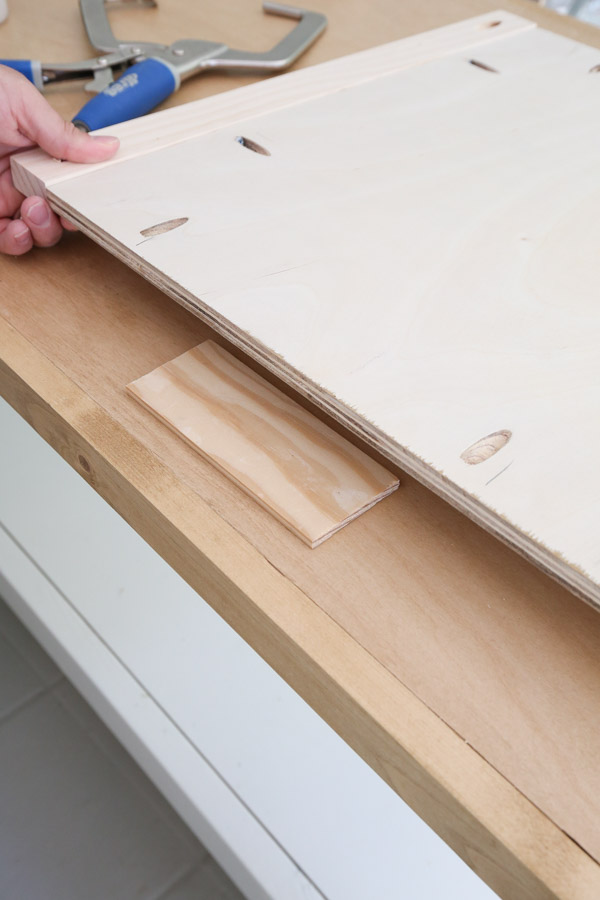 use 1/4" scrap wood to help with assembly under plywood