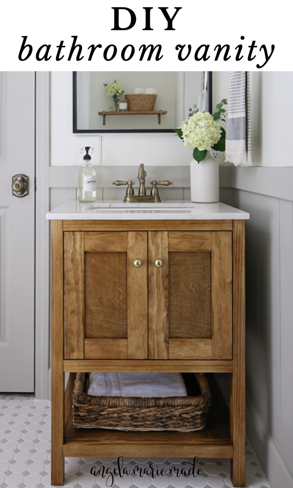 DIY bathroom vanity in small bathroom makeover