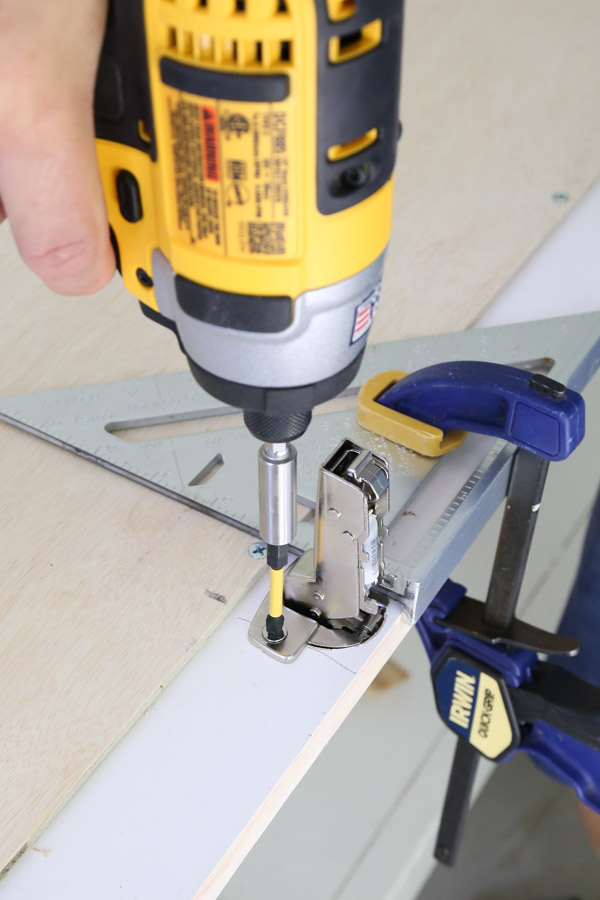 attaching inset european door hinges to built in cabinet door