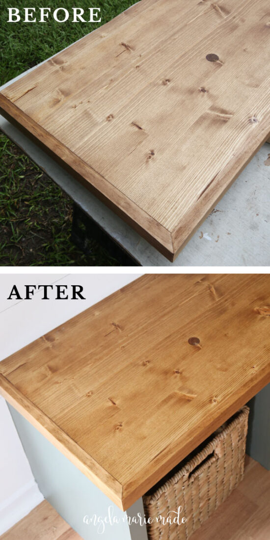 stained wood before and after