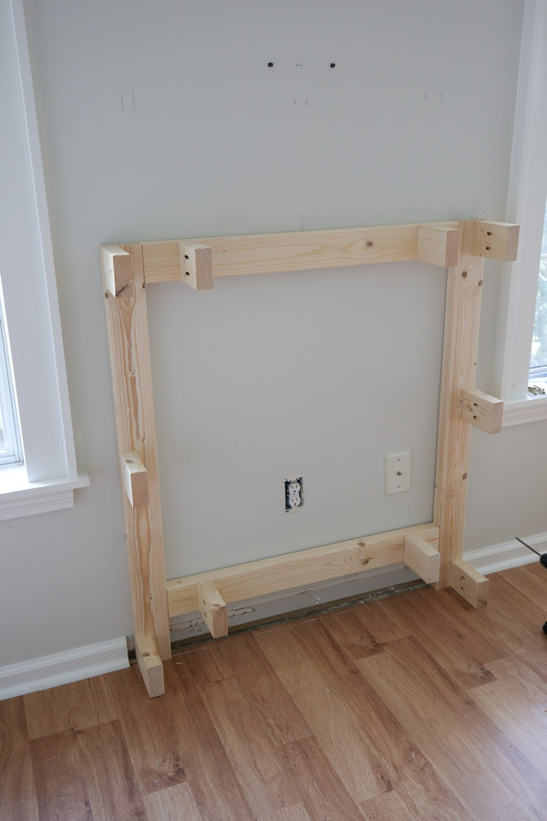back frame and side frame boards attached