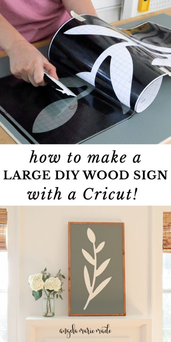 how to make a large DIY wood sign with Cricut pin