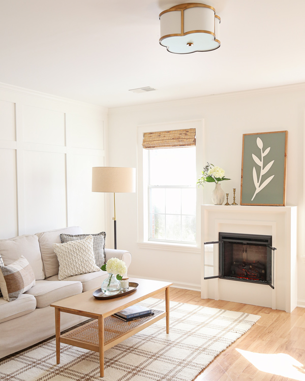 warm and cozy living room ideas with DIY fireplace