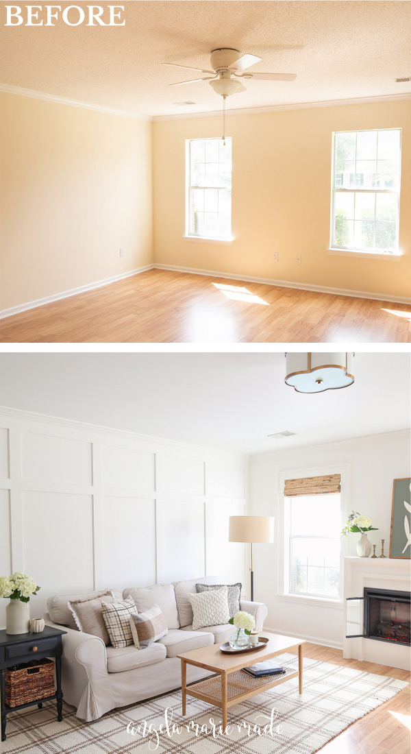 DIY living room makeover before and after