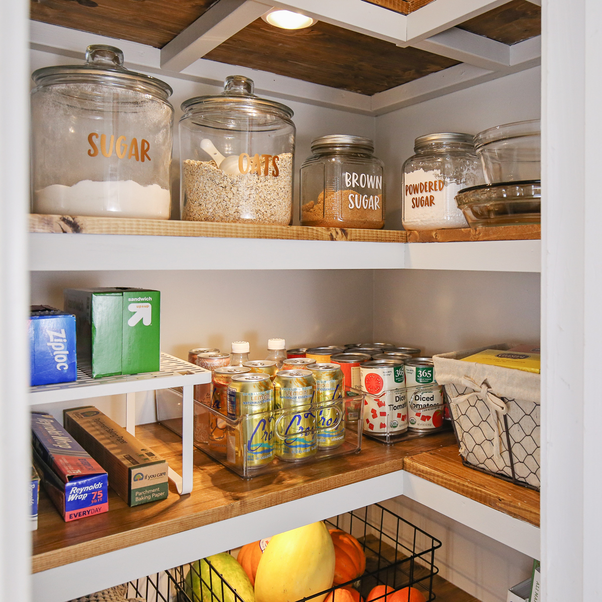 How I Use Cabinets as our Pantry + the New Pretty Organization!