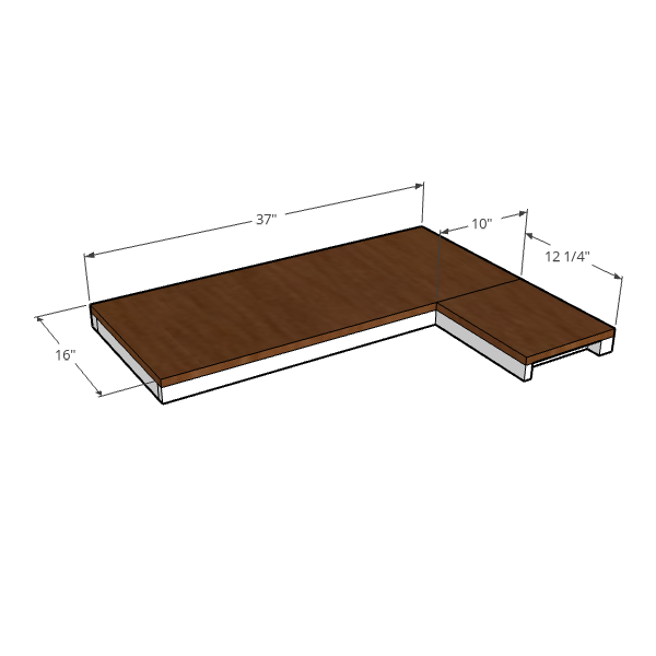 top view sketchup of diy corner pantry shelf