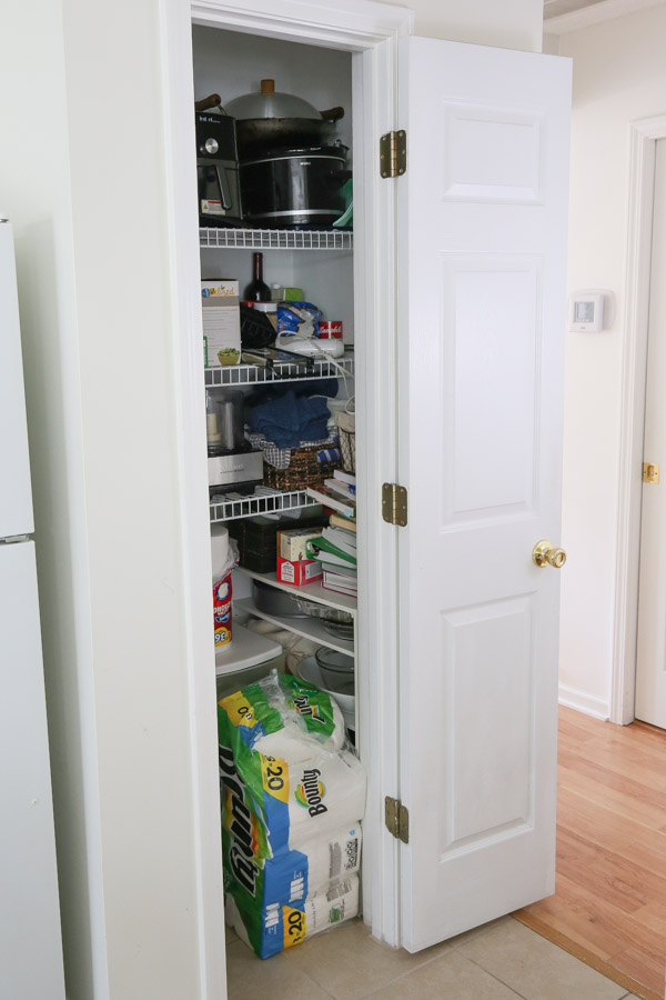 messy and disorganized pantry