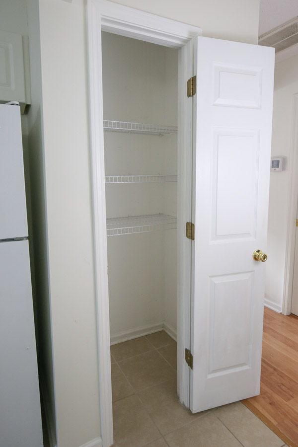 empty pantry with wire shelves