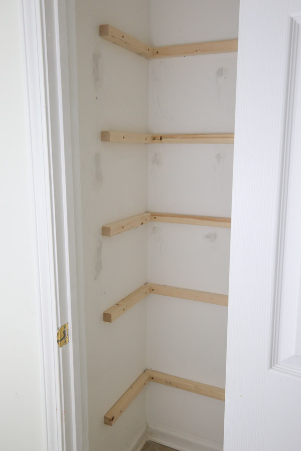 left pantry wall of 2x2 wall supports installed