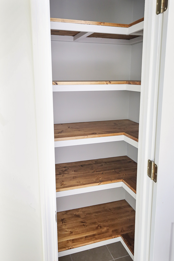 How To Build Corner Pantry Shelves, How To Build Closet Shelves With Wood