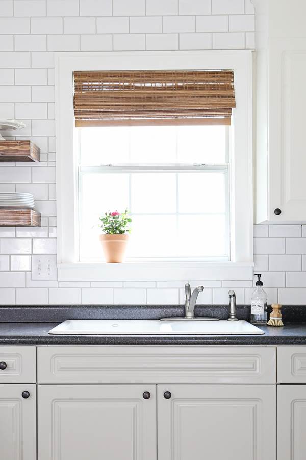 arlo bamboo blinds in kitchen window