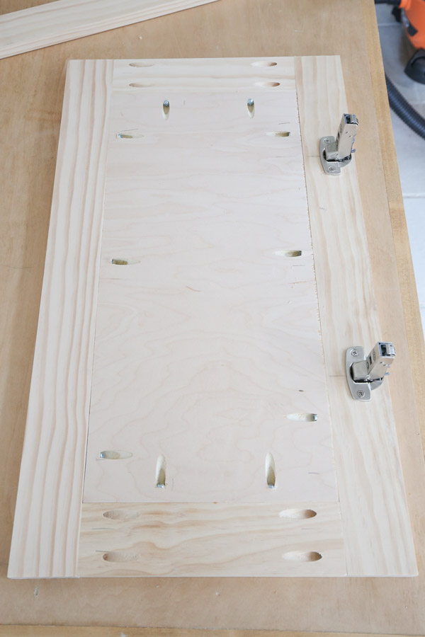 inset hinges attached to diy inset cabinet doors