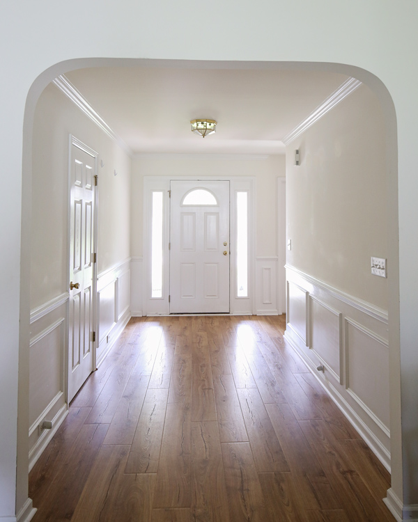 entryway with new pergo laminate flooring